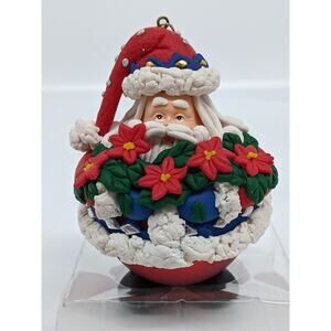 Santa Claus Glass Ornament